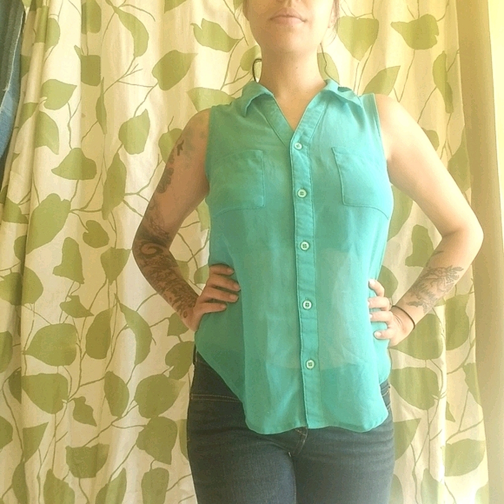 Sheer Turquoise Top